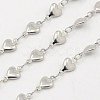 Tarnish Resistant 3.28 Feet 304 Stainless Steel Heart Chains X-CHS-K001-53-5.5mm-1
