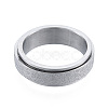 Non-Tarnish 201 Stainless Steel Sand Blast Rotating Finger Ring RJEW-N043-06P-2