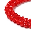 Opaque Solid Color Crystal Glass Rondelle Beads Strands LS-EGLA-F049A-02-3
