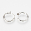 Tarnish Resistant 201 Stainless Steel Retractable Clip-on Hoop Earrings STAS-S100-05-2