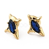 Cubic Zirconia Star Stud Earrings EJEW-G297-26G-2