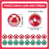 200Pcs 2 Colors Christmas Theme Transparent Acrylic Beads MACR-SP0001-16-2