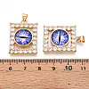 Brass Micro Pave Clear Cubic Zirconia Pendants for Women KK-T070-91A-09-3