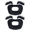 Plush Fiber Self-adhesive Artificial 2 Pairs Eyebrow & 2Pcs Mustaches DIY-GF0011-79-1