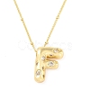 Brass Micro Pave Clear Cubic Zirconia Pendant Necklaces NJEW-Z038-01G-F-2