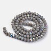 Electroplate Opaque Solid Color Glass Beads Strands EGLA-A034-P10mm-L13-2