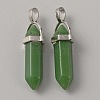 Natural Green Aventurine Double Terminal Pointed Pendants G-WH0016-37D-1