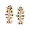 Brass Micro Cubic Zirconia Stud Earrings KK-S516-02G-1