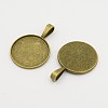 Tibetan Style Alloy Pendant Cabochon Settings TIBEP-20474-M-LF-2