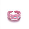 Brass Enamel Cuff Open Rings for Girls WG753F1-03-1