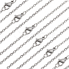 30Pcs 304 Stainless Steel Flat Cable Chain Necklaces Set STAS-BBC0005-02-1