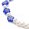 Plastic Imitation Pearl & Millefiori Glass Beaded Finger Ring Bracelet Necklace SJEW-JS01239-9