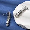 Flat Round Brass Micro Pave Clear Cubic Zirconia Stud Earrings EJEW-H180-12P-2