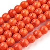 1 Strand Synthetic Turquoise Round Beads Strands X-TURQ-G106-8mm-02G-1