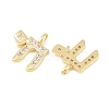 Brass Micro Pave Clear Cubic Zirconia Pendants KK-C170-11A-G-2