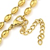 PVD Vacuum Plating 304 Stainless Steel Oval Link Chain Necklaces NJEW-P315-04G-2