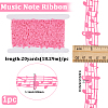 20 Yards Polyester Musical Note Lace Trim Ribbon OCOR-GF0004-44F-2