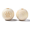 Unfinished Natural Wood European Beads WOOD-S045-148-3