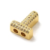 Brass Micro Pave Clear Cubic Zirconia Charms ZIRC-C009-01G-T-2