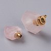 Hexagon Natural Rose Quartz Perfume Bottle Pendants G-H241-03F-G-3
