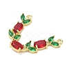 Brass Micro Pave Cubic Zirconia Connector Charms CU-CBA5B4D-03G-03-2
