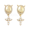 Brass Pave Cubic Zirconia Pendants KK-U009-09G-G-1