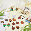 16Pcs 8 Colors Transparent Resin & Walnut Wood Big Pendants RESI-HS0001-01B-5