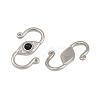 304 Stainless & Natural Obsidian S-Hook Clasps SA-CBA3073-02P-01-2