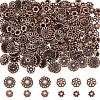 320pcs 4 styles Tibetan Style Alloy Caps FIND-DC0003-94-1
