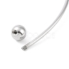 Non-Tarnish Screw End Ball 304 Stainless Steel Wire Bangle BJEW-F435-01P-4