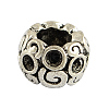 Tibetan Style Alloy Rondelle Bead Rhinestone Settings TIBEB-7079-AS-RS-1