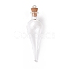 Teardrop Glass Cork Bottle Big Pendants AJEW-A041-01C-2