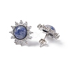 Gemstone Sun Stud Earrings with Cubic Zirconia EJEW-P209-01P-4