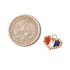 Handmade Glass Seed Beaded Heart Charms PALLOY-MZ00620-01-2