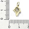 Brass Micro Pave Clear Cubic Zirconia Pendants KK-H475-24G-01-3