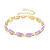 Brass Micro Pave Cubic Zirconia Link Chain Bracelet for Women BJEW-T020-05G-06-1