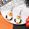 Corn Brass Glass Dangle Earrings EJEW-JE06660-2
