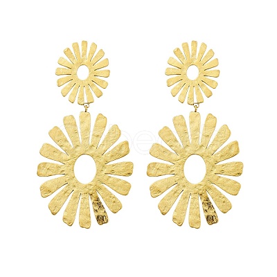 304 Stainless Steel Dangle Stud Earrings for Women EJEW-K268-12A-G-1