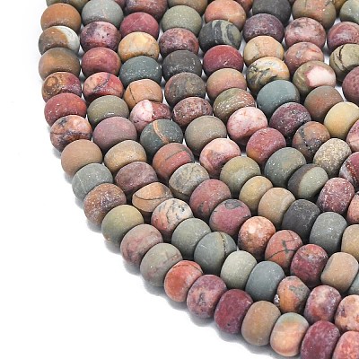 Natural Red Picasso Jasper/Polychrome Jasper Beads Strands G-P575-A16-6x4mm-1