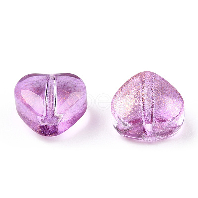 Transparent Spray Painted Glass Beads GLAA-R211-02-B06-1
