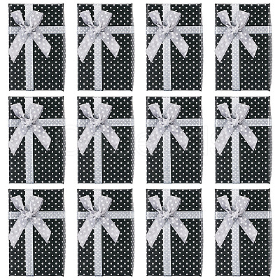 Polka Dot Print Cardboard Jewelry Gift Boxes with Bowknot CON-TAC0001-10E-1