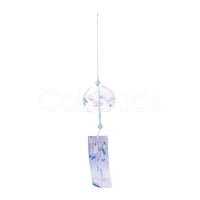 Japanese Wind Chimes Glass Wind Bells Handmade Pendants for Birthday Gift and Home Decors HJEW-WH0017-04-1