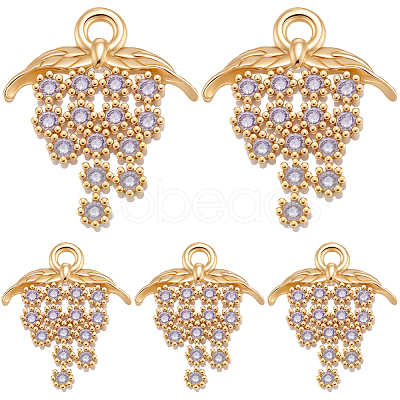 16Pcs Brass Micro Pave Cubic Zirconia Pendants KK-BBC0018-67-1