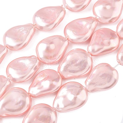 Electroplate Opaque Glass Imitation Pearl Strands EGLA-D302-02C-1
