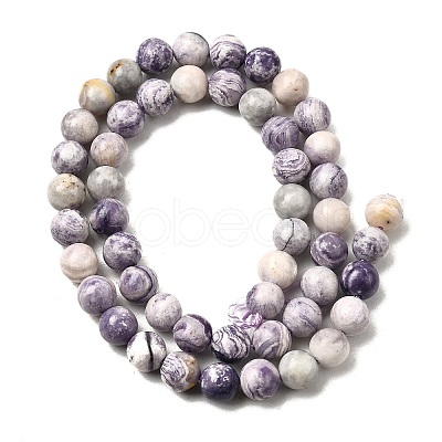 Natural Purple Stripe Jasper Beads Strands G-K350-C03-8mm-01-1