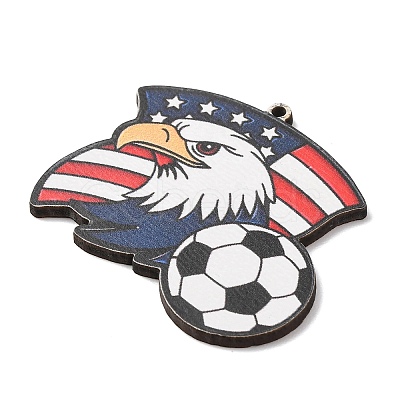 American Football Themed Printed Wooden Pendants WOOD-B012-02D-1