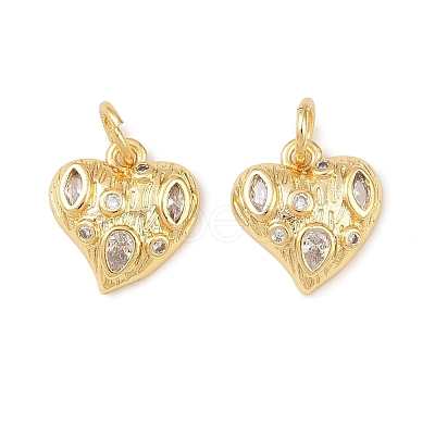 Brass Micro Pave Clear Cubic Zirconia Pendants KK-G544-05G-02-1