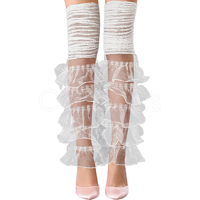 Polyester Ruffle Layered Patchwork Leg Sleeves AJEW-WH20042-75D-1