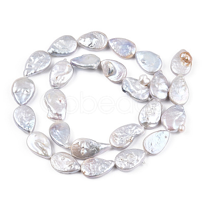 Baroque Natural Nucleated Pearl Keshi Pearl Beads Strands PEAR-S020-Z01-1