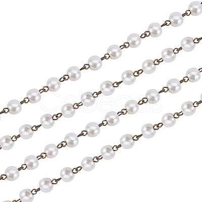 Handmade Glass Pearl Beads Chains AJEW-PH00489-02-1
